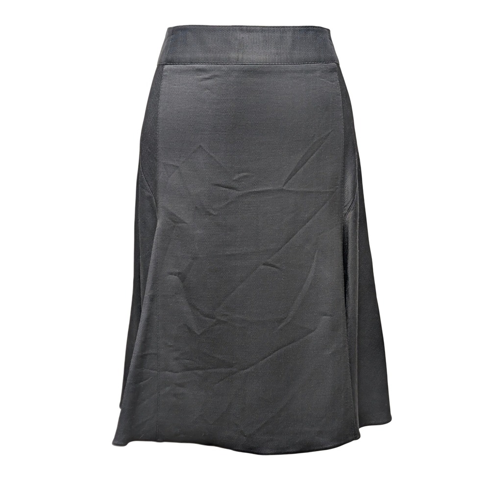 Armani Collezioni Dark Gray Textured A-Line Midi Skirt Sz 8 Made in Italy